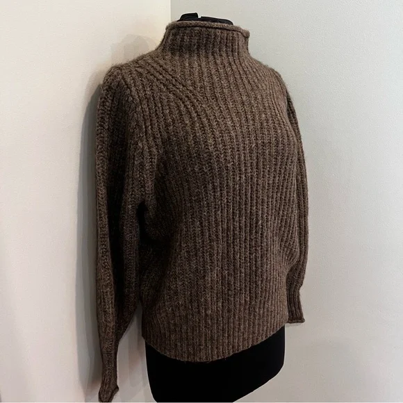 Madewell Loretto Funnel Neck Sweater in Heather Otter - Picture 7 of 16